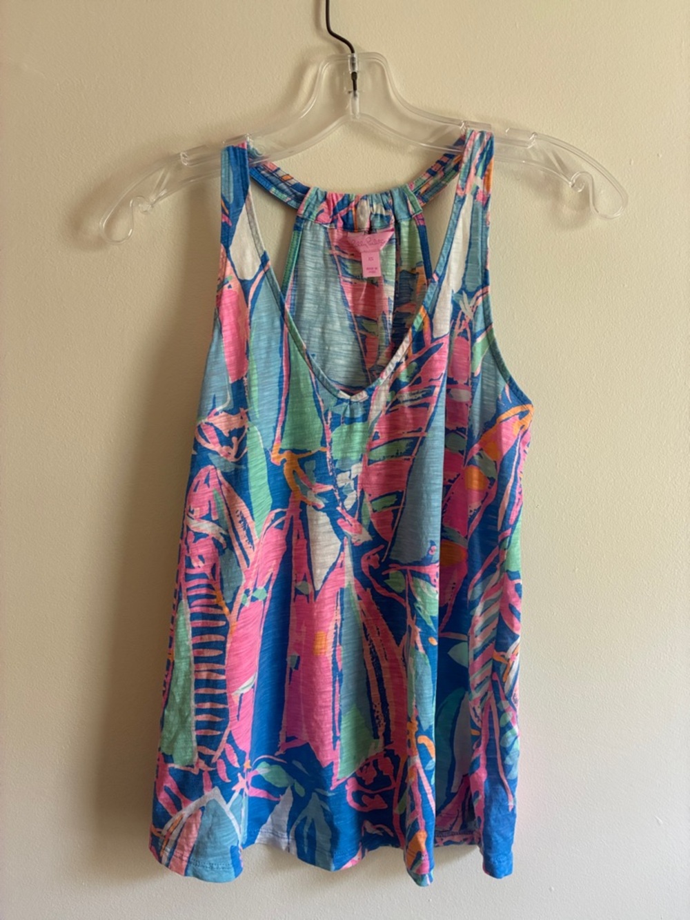 Lilly Pulitzer Multicolor Tropical Racerback Tank - Blue, Pink & Green